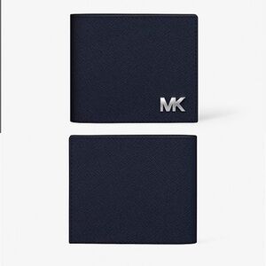 NWT Michael Kors | Navy Cooper Saffiano Leather Billfold Wallet W/ Passcase $198